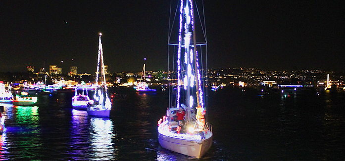 Boat parade in Newport Beach