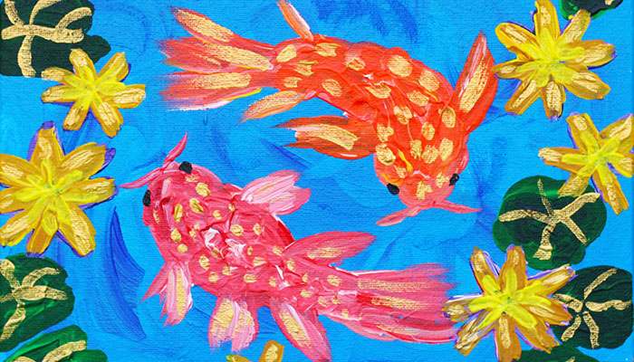 Painting Class: Koi Fish & Lilypond