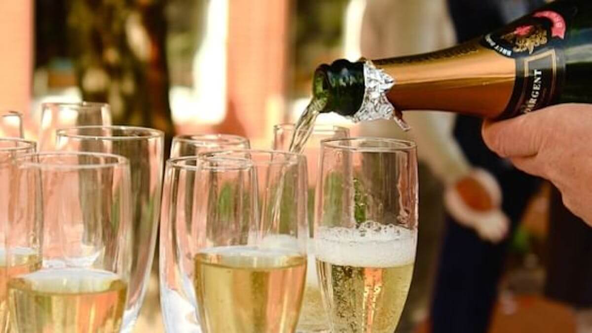 champagne being poured