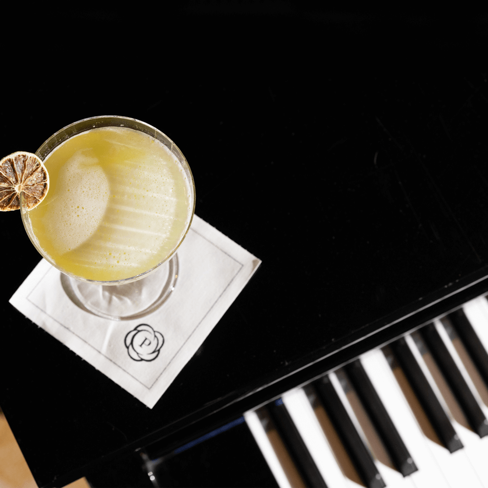 cocktail on a piano