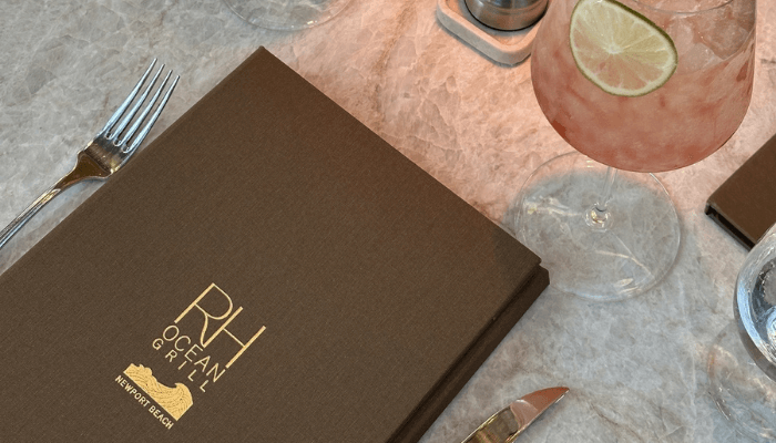 menu with glass of wine