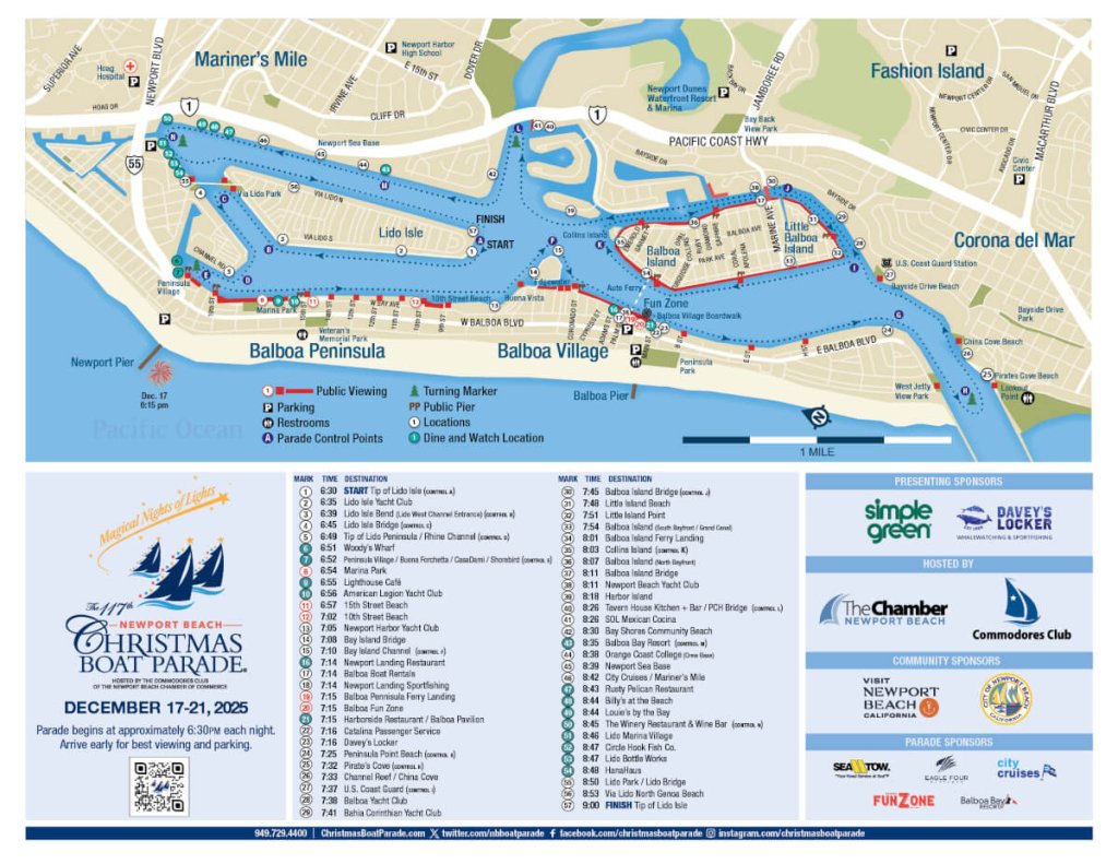 map of christmas boat parade