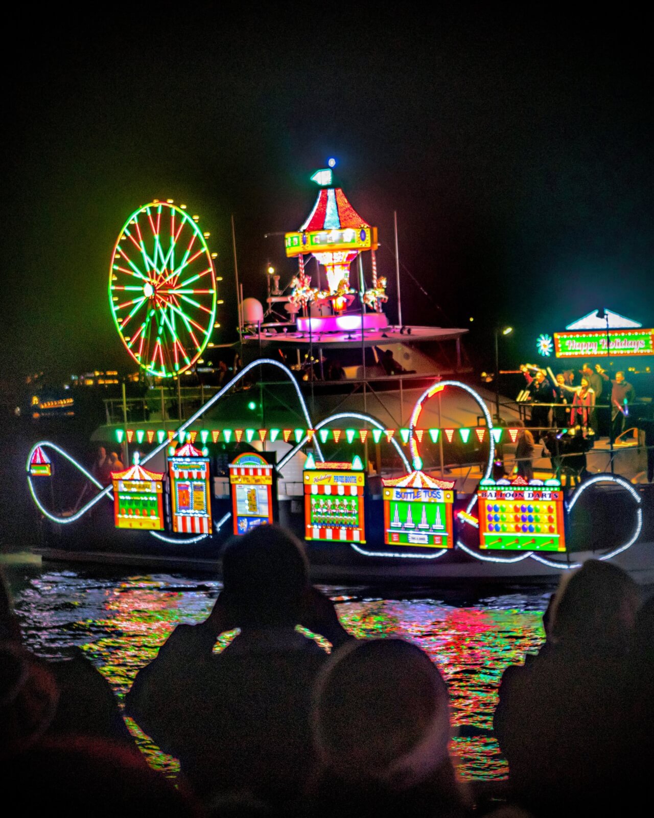 Newport beach Boat parade: carnival theme boat