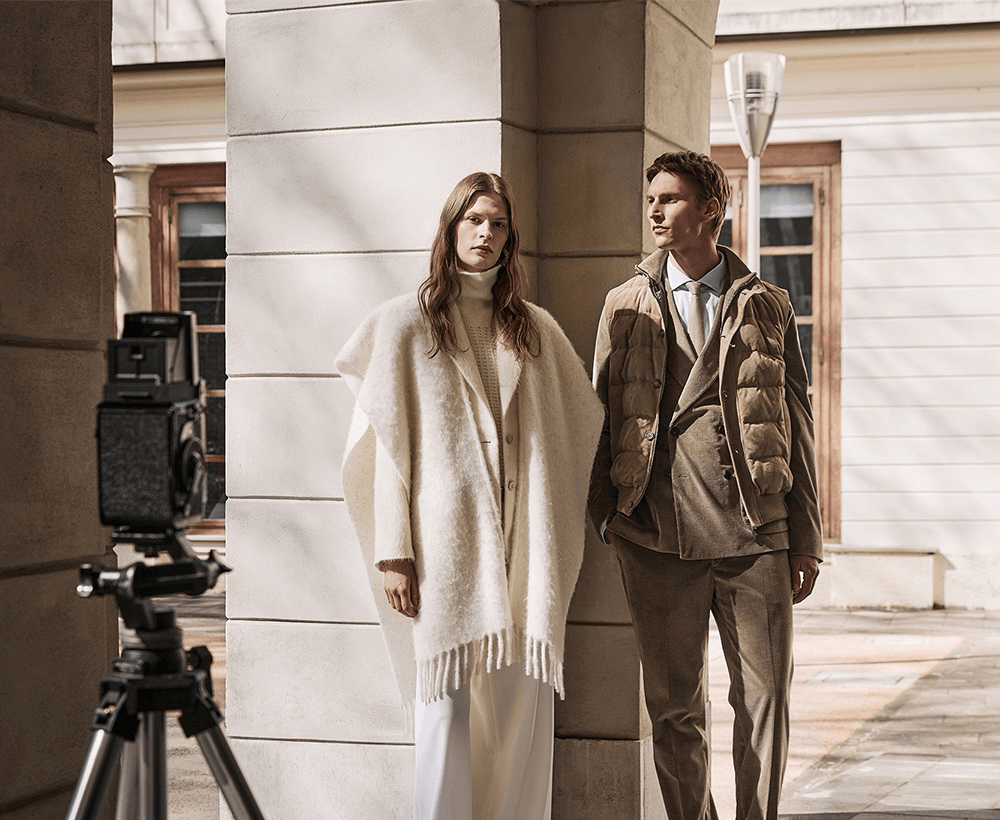 man and woman standing