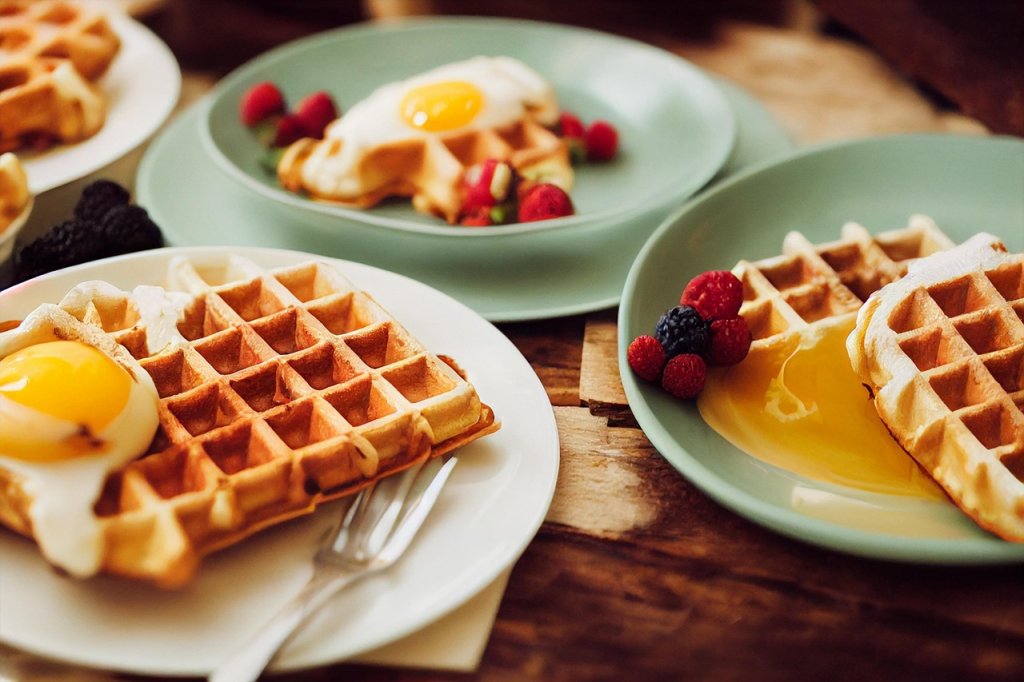 plated with waffles