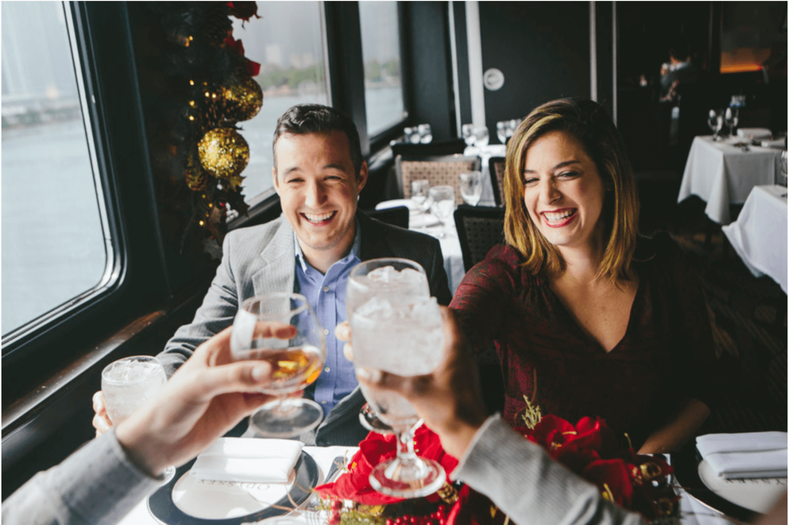 2 people sitting in a cruise