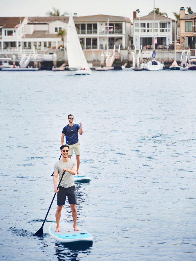 people paddle boarding