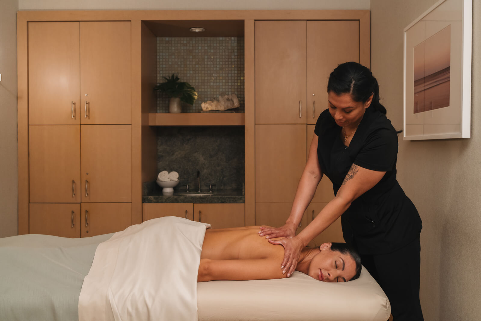 a woman getting a massage