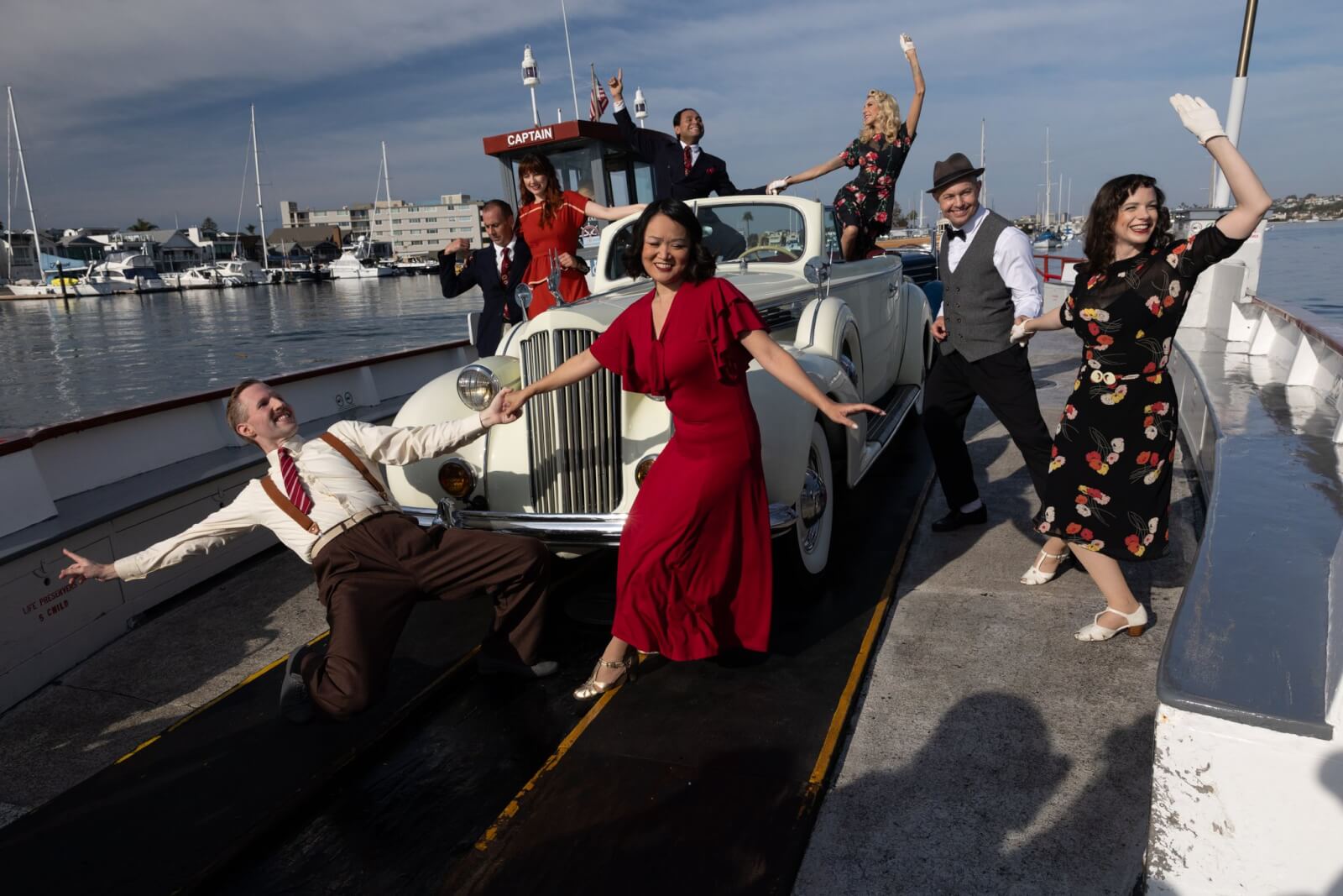 people dancing on a ferry