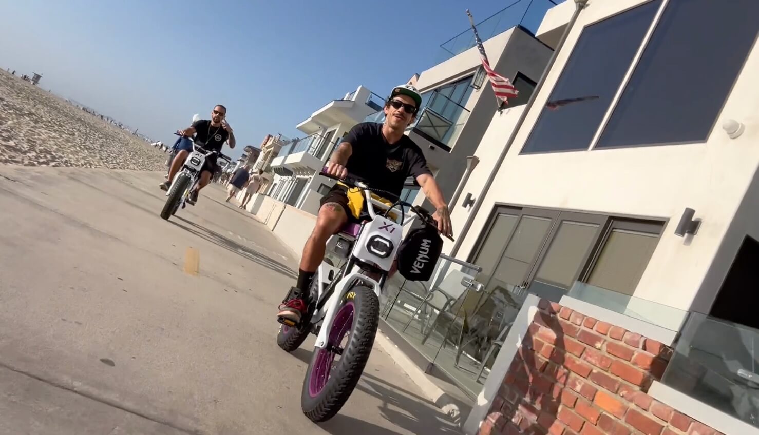people riding a bike