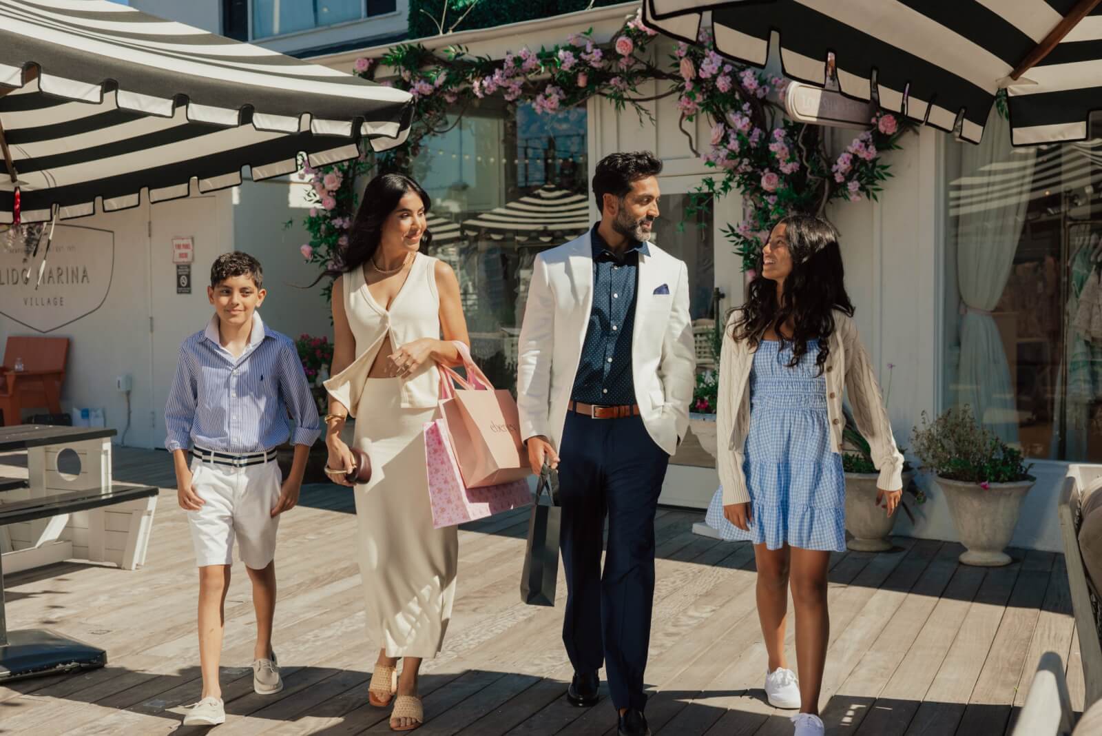 family walking