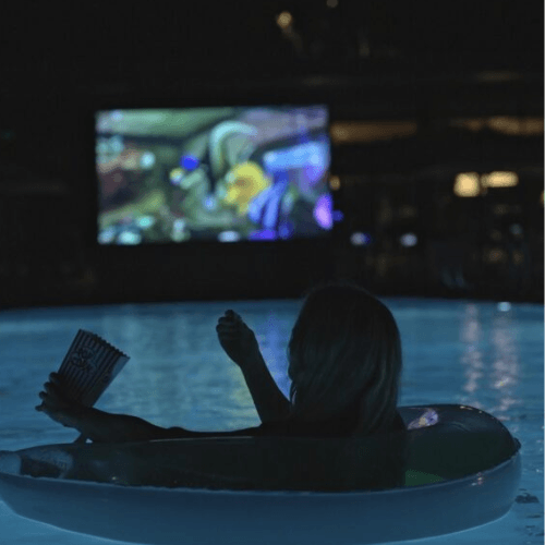 woman in the pool