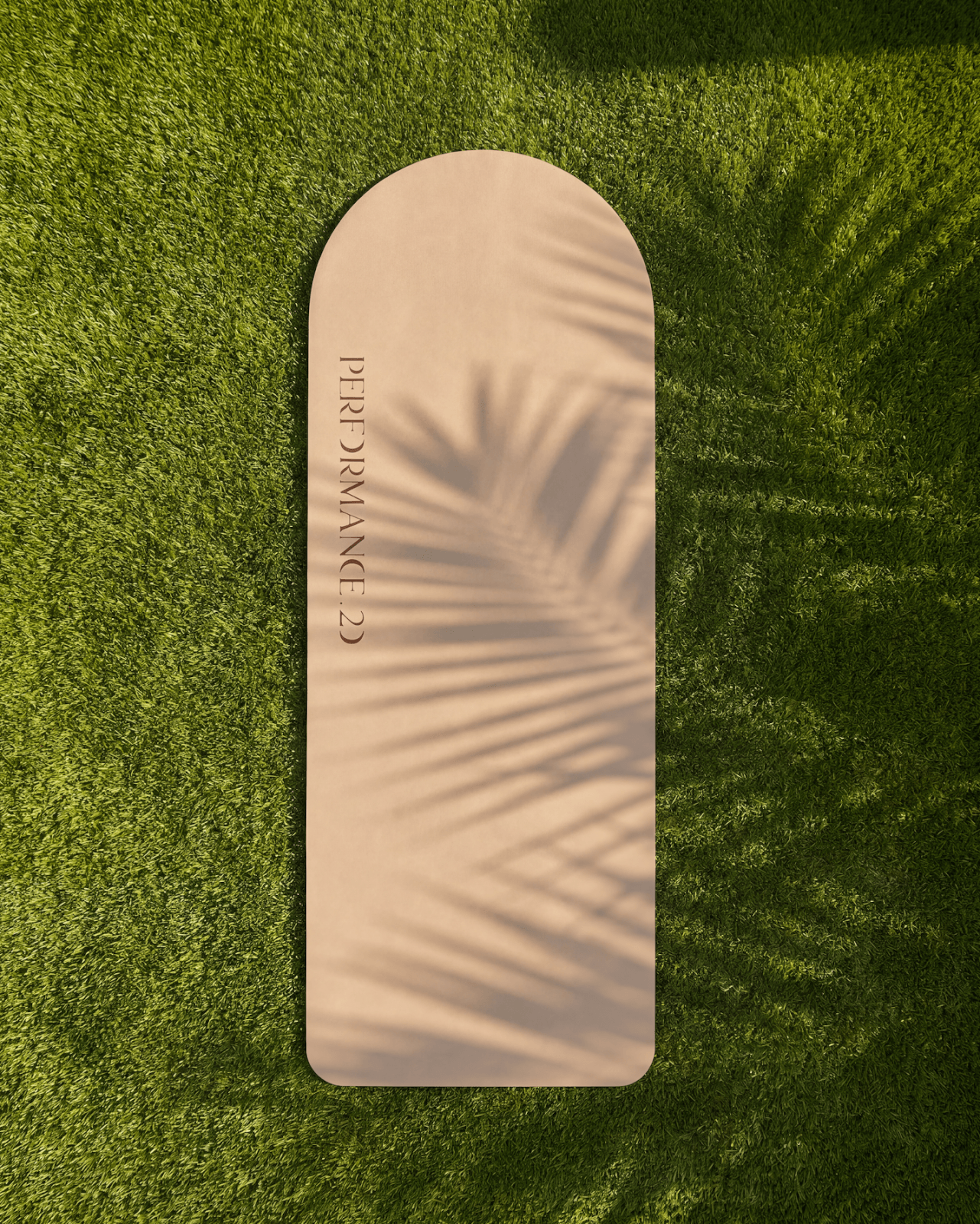 Yoga mat with palm tree