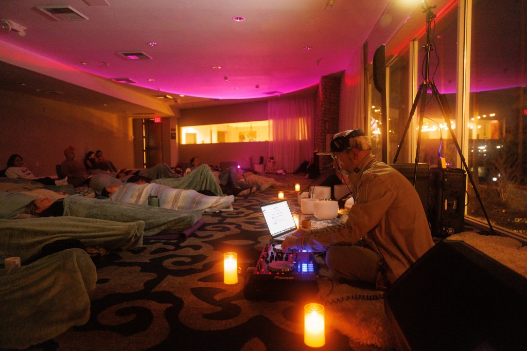 Candle lit room