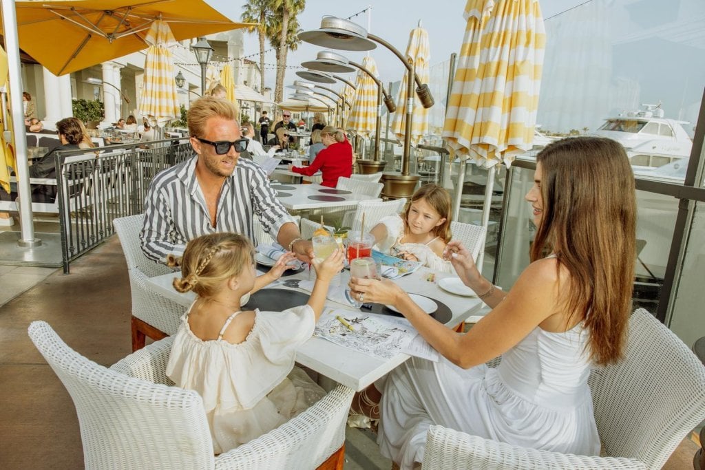 family having lunch