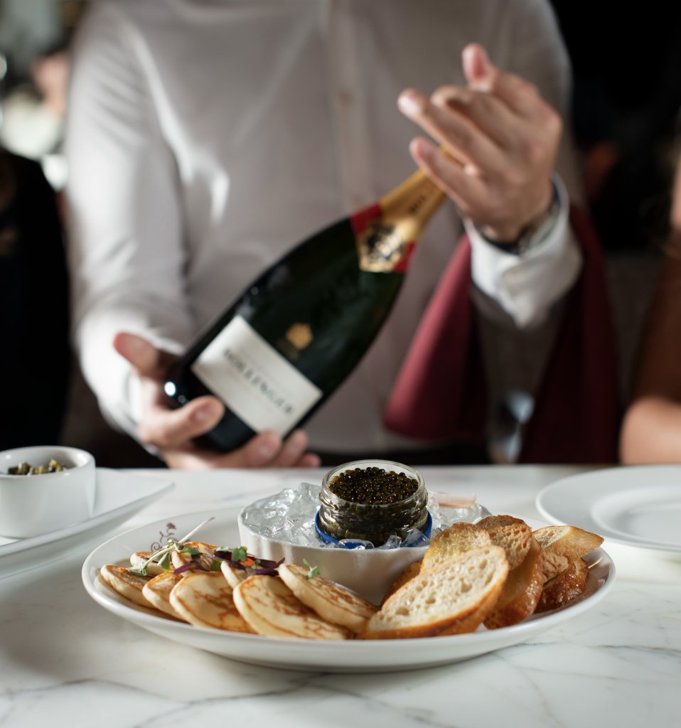 champagne and caviar